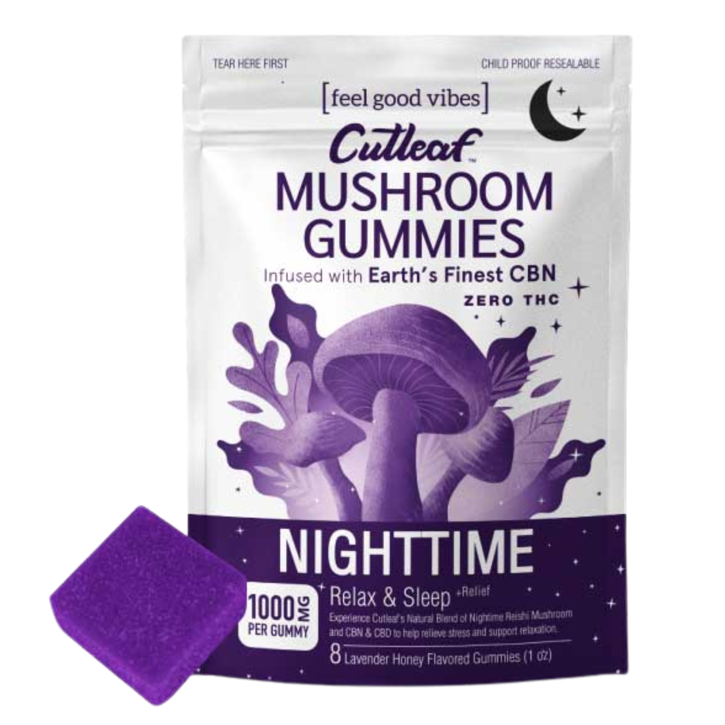 Nighttime 1000MG Mushroom Gummies Zero THC | Cutleaf Nighttime 1000MG Mushroom Gummies Zero THC | Cutleaf